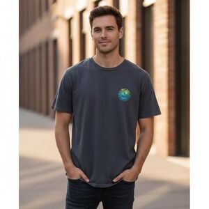 Vans Mens Size Large Slim Fit Palm Tree T-Shirt Gray Casual School Skater Grunge